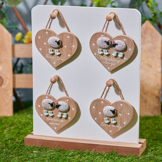 Sheep Pebble Heart Hanger