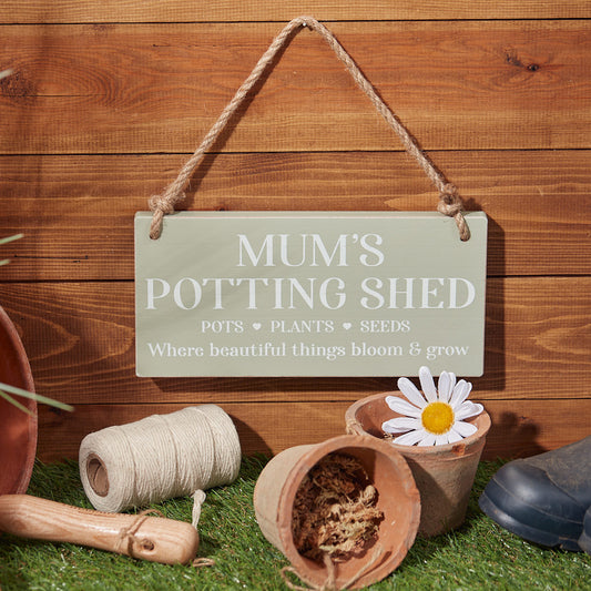 Mum's Potting Shed Wooden Sign