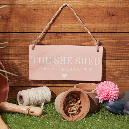 Chunky Pink The She Shed Plaque