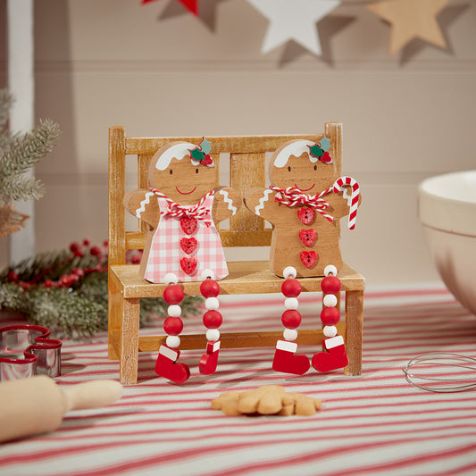 Gingerbread Shelf Sitter with Beaded Legs