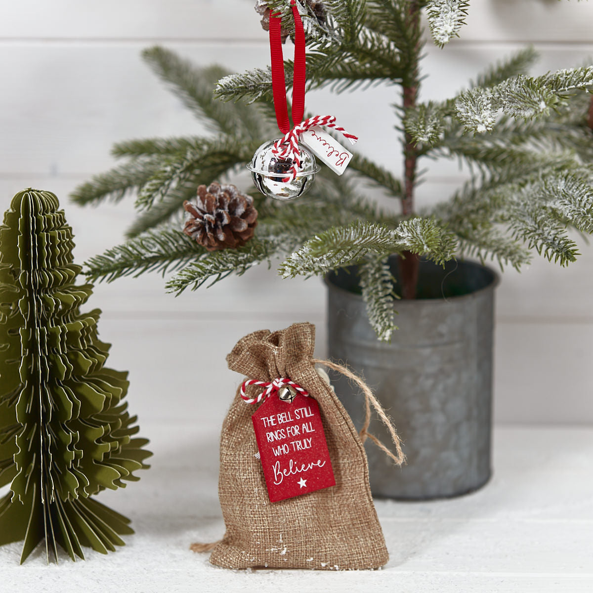 Christmas Bell in Hessian Bag