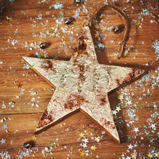 Large Rustic Gold Star Hanger