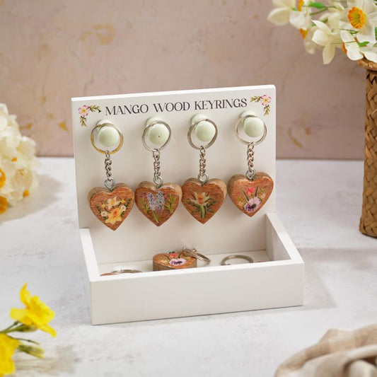 Floral Serenade Heart Shaped Keyring