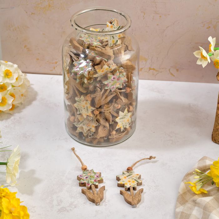 Floral Serenade Mango Wood Enamel Flower Hanger