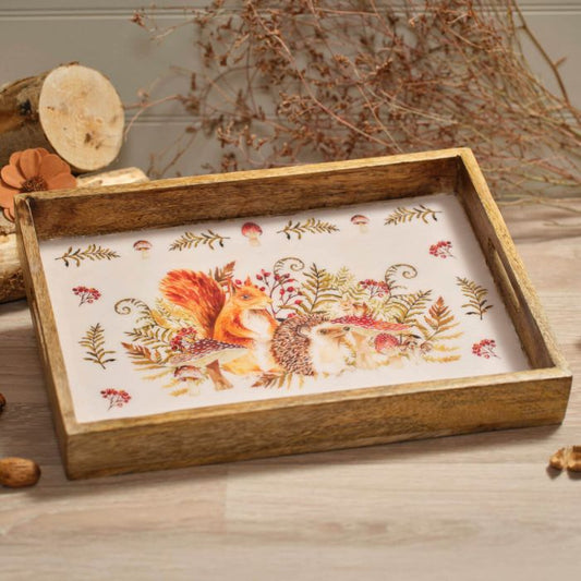 Toadstool Tales Mango Wood Enamel Tray