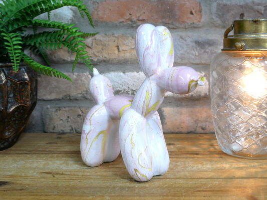 Pastel & Gold Marble Balloon Dog