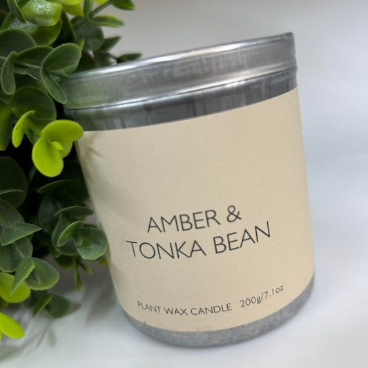 Amber & Tonka Bean Tin Candle