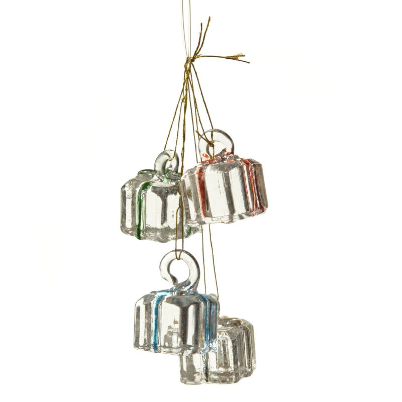 Mini Coloured Ribbon Glass Present