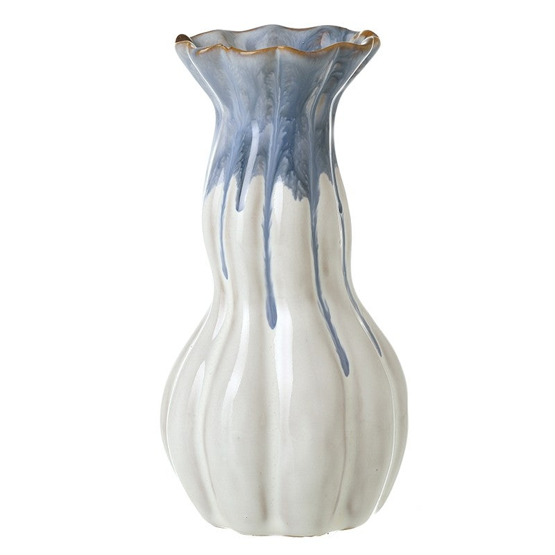 Blue & White Ceramic Vase Large