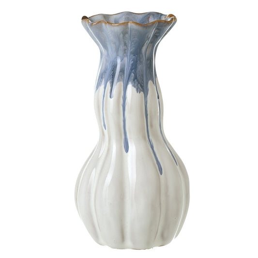 Blue & White Ceramic Vase Large