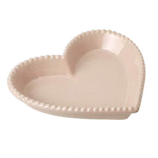 Pink Ceramic Heart Dish Large