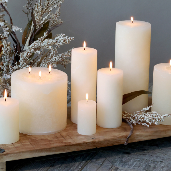 Cream Rustic Macon Pillar Candle