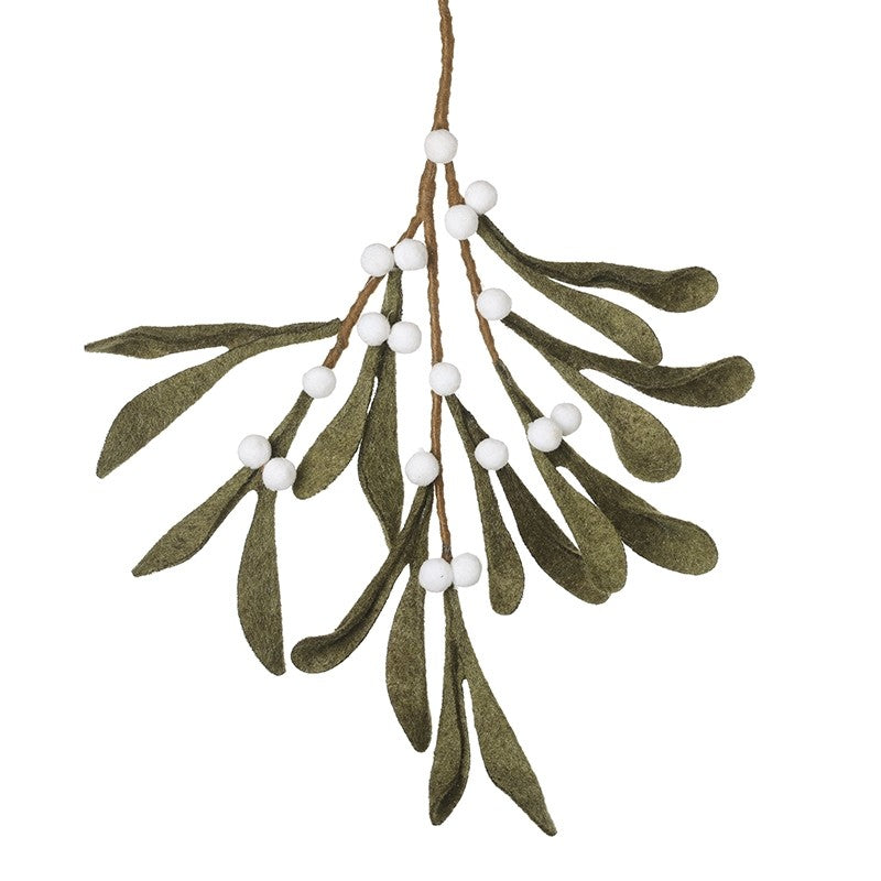 Green Felt Mistletoe Branch