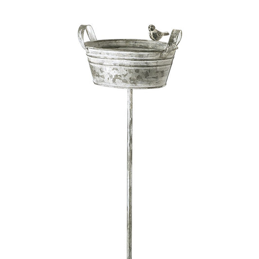 Bird with Bucket Garden Stake