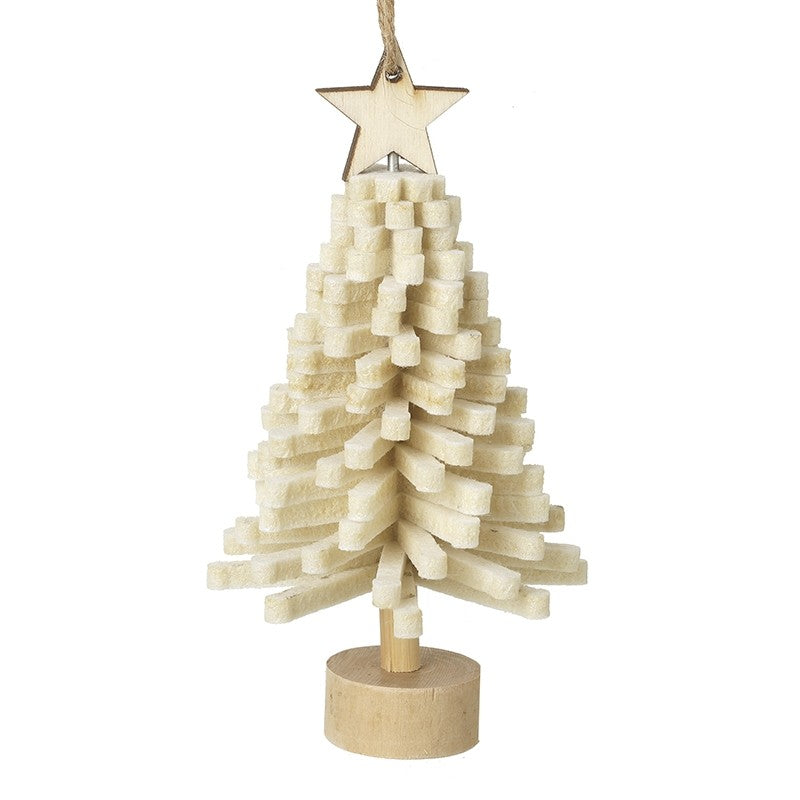 Cream Christmas Tree Hanger with Star Top