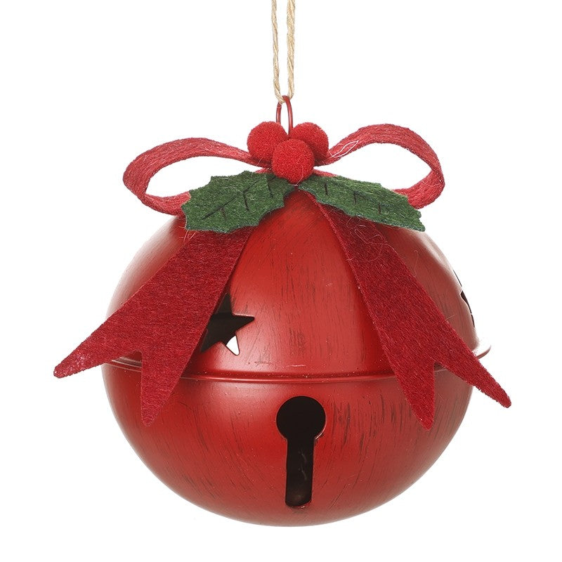 Red Bell with Bow Large