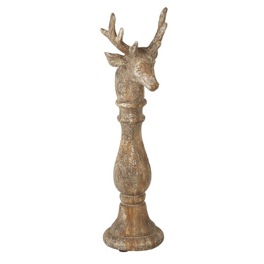 Wood Effect Stag Head Candle Holder