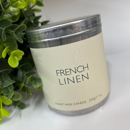French Linen Tin Candle