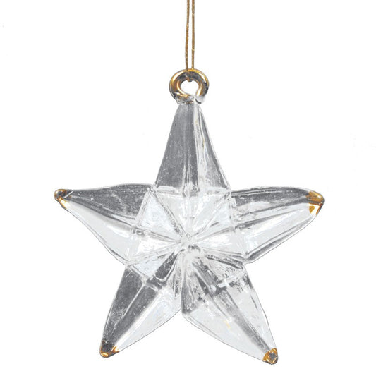 Gold Tipped Glass Star Hanger
