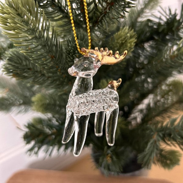 Glass Reindeer Decoration