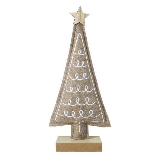 Beige Swirly Design Felt Tree