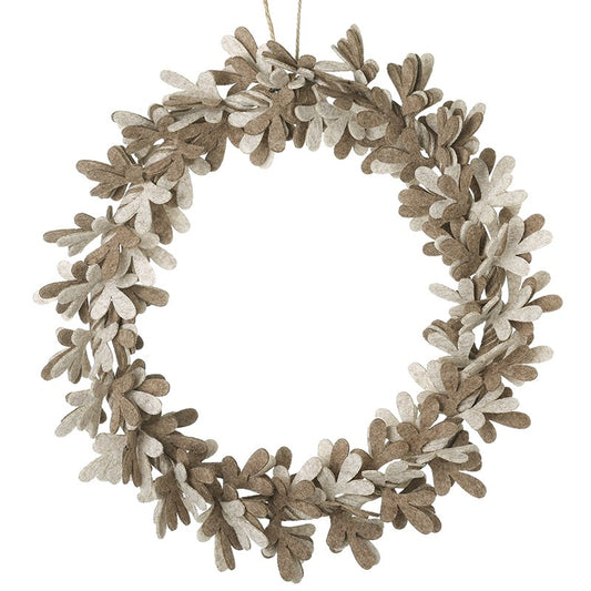 Brown Felt Leaves Wreath