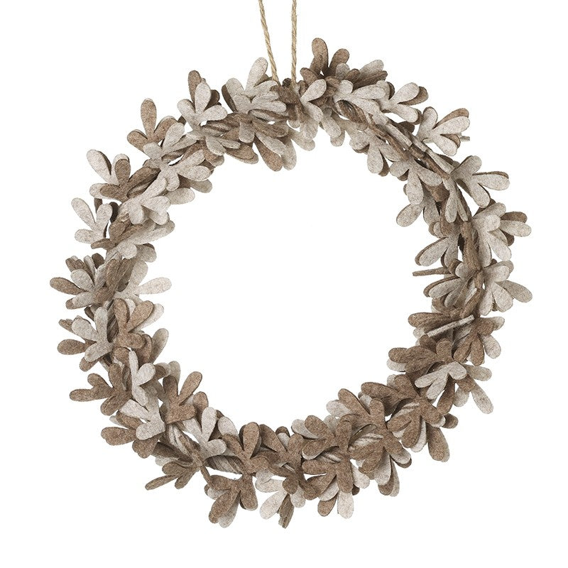 Brown Felt Leaves Wreath