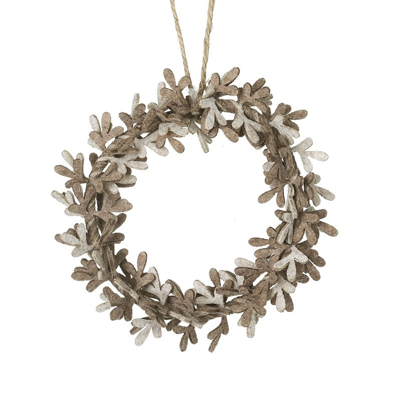 Brown Felt Leaves Wreath