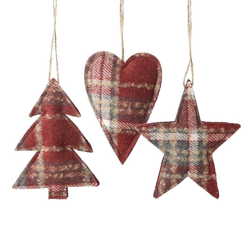 Red Tartan Christmas Decoration