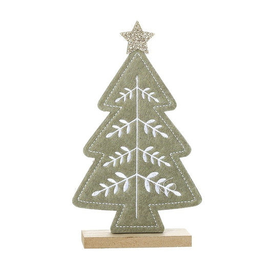 Felt Embroidered Standing Tree Small