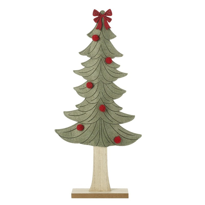 Felt Standing Tree with Red Bow