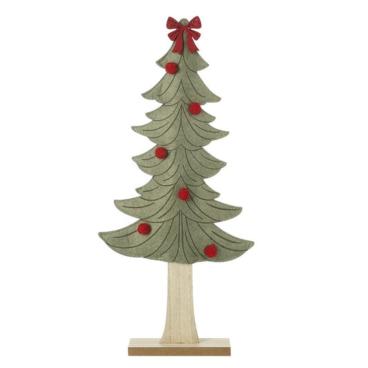 Felt Standing Tree with Red Bow