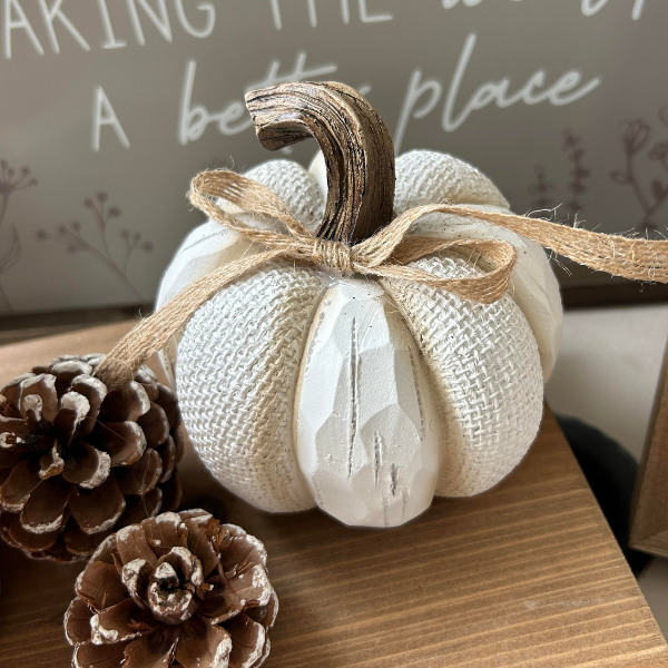 White Knitted Effect Pumpkin