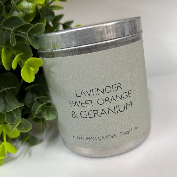 Lavender, Sweet Orange & Geranium Tin Candle