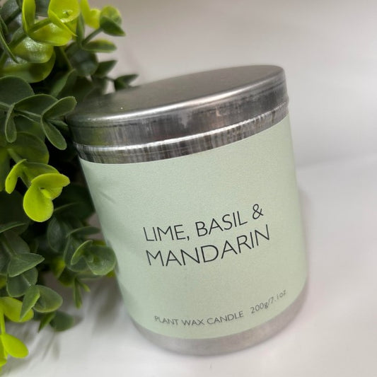 Lime, Basil & Mandarin Tin Candle