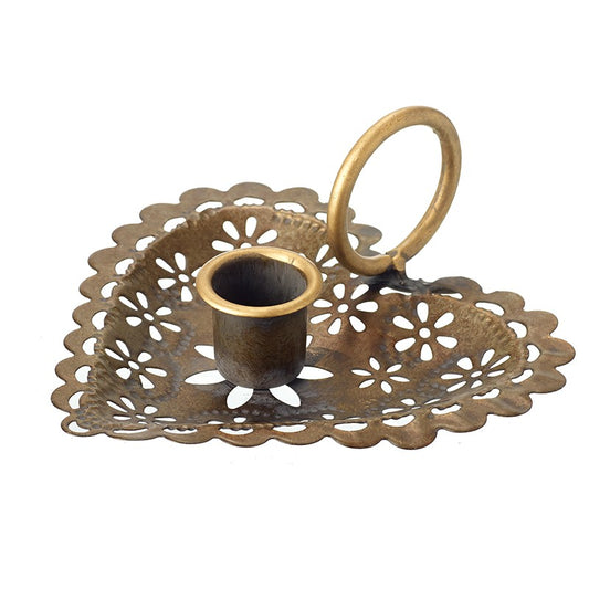 Heart Shaped Flower Candle Holder