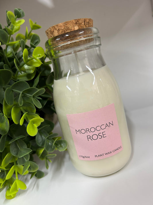 Moroccan Rose Retro Bottle Candle