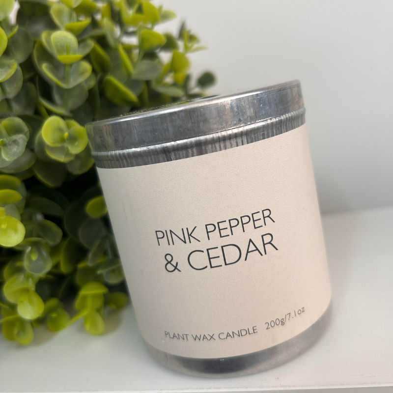 Pink Pepper & Cedar Tin Candle