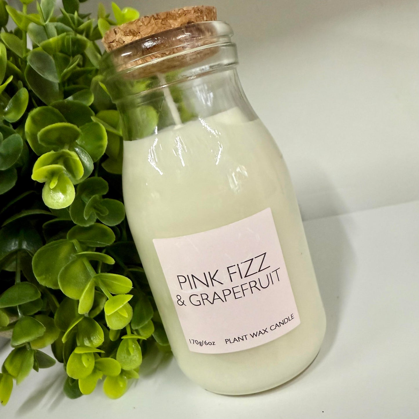 Pink Fizz & Grapefruit Retro Bottle Candle