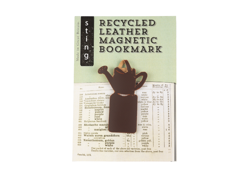 Recycled Leather Watering Can Bookmark