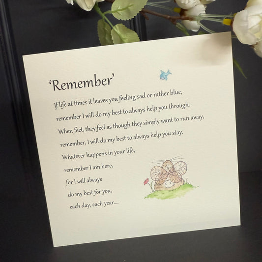 Bunny Remember Keepsake Card