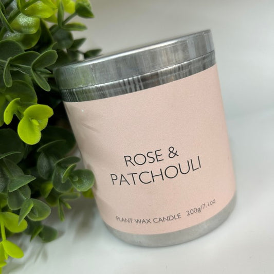 Rose & Patchouli Tin Candle
