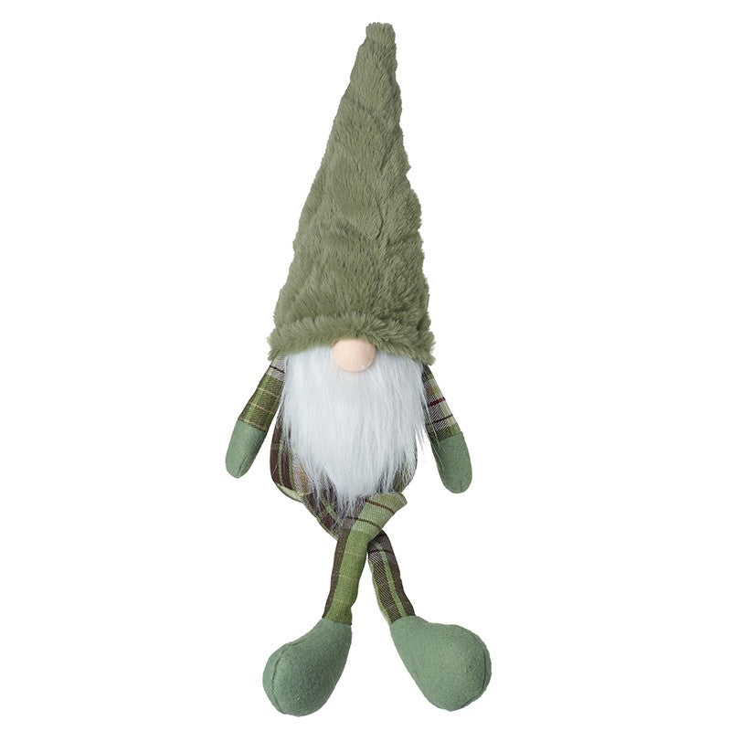 Sitting Gonk in Green Fluffy Hat