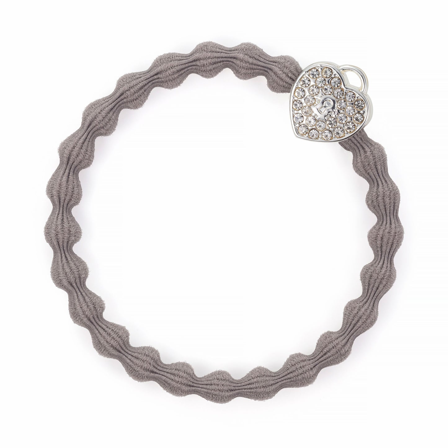 By Eloise Bangle Band Bling Cloudy Grey with Silver Heart Lock