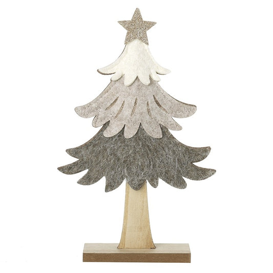 Brown & Cream Felt Tree Large
