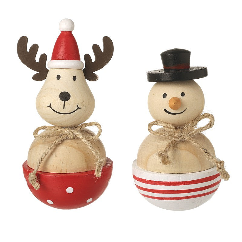 Round Wooden Christmas Character