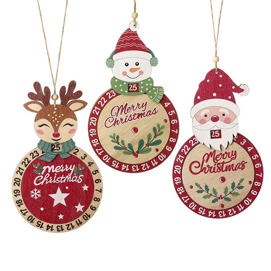 Hanging Round Wooden Countdown