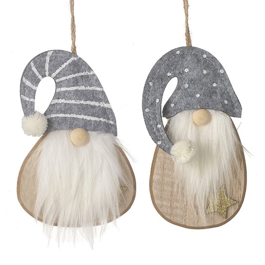 Wooden Gonk Hanger with Grey Felt Hat