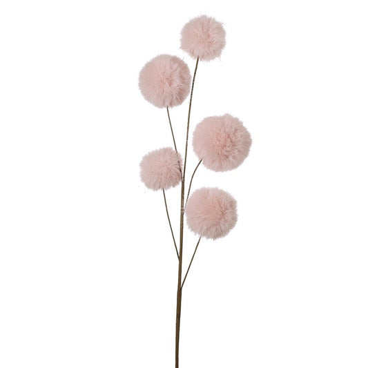 Pink Fur Pom Pom Branch