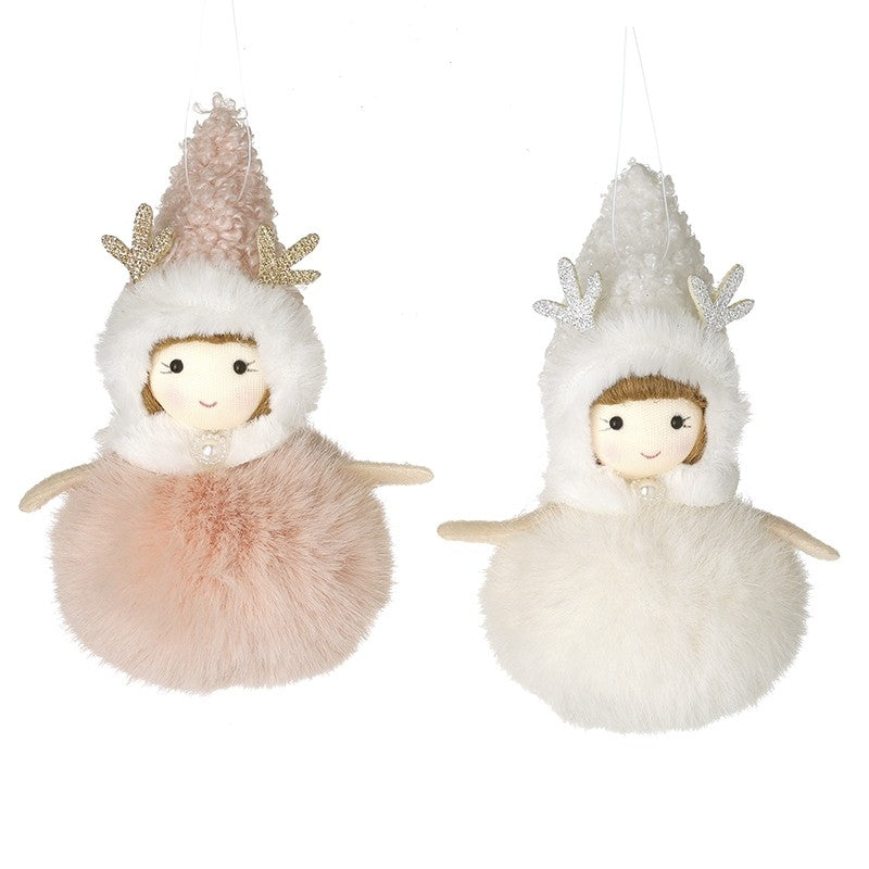 Hanging Pom Pom Girl with Antlers